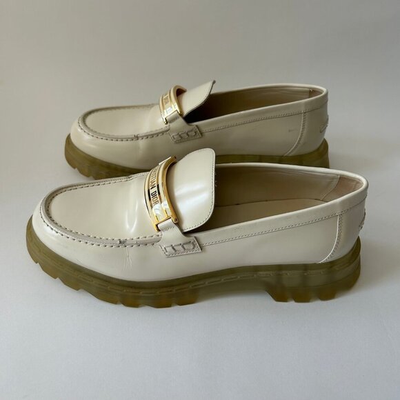 CHRISTIAN DIOR WHITE LEATHER LOAFERS - Picture 4 of 13
